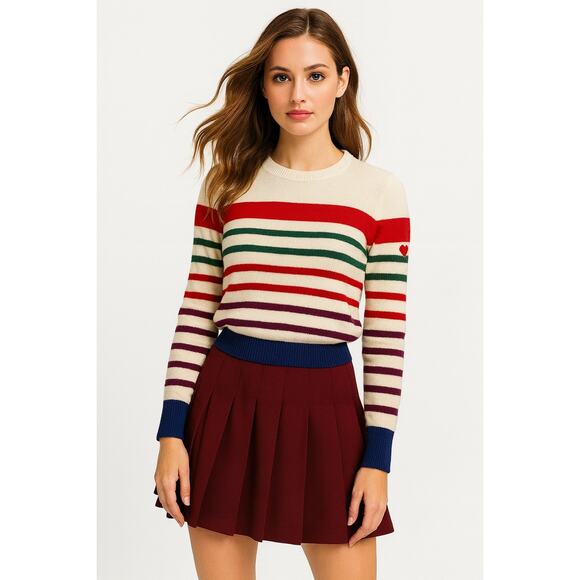 VTG Brooks Brothers Red Fleece Striped Wool Sweater Academia Preppy Sailor Multi - Picture 1 of 8